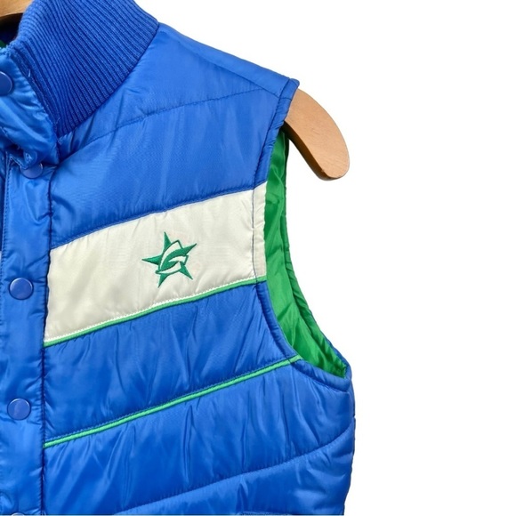 Y2K Groggy Blue Puffer Vest Gillet Size XS - Picture 4 of 8